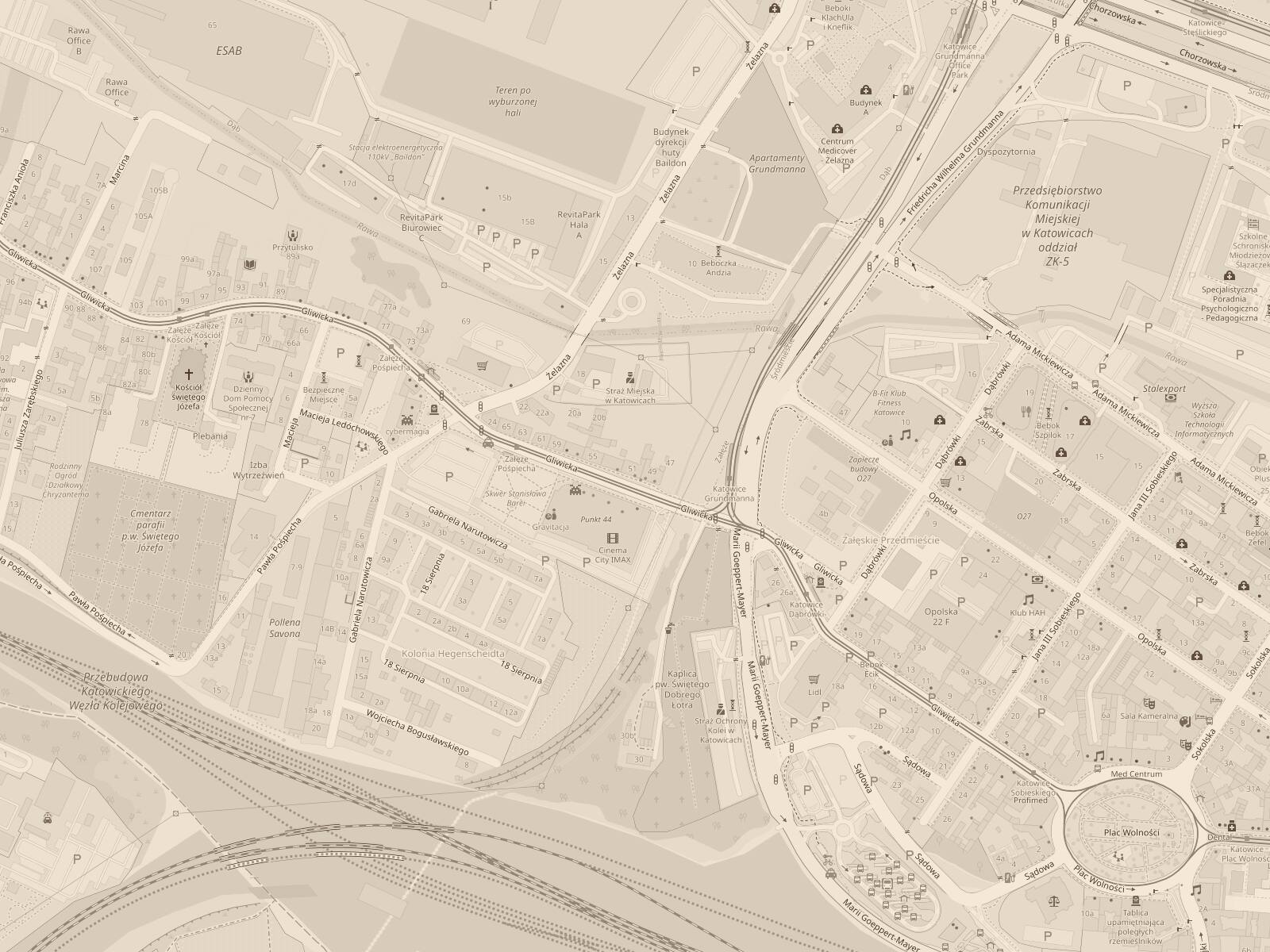 Mapa okolicy: Taco Fiesta przy ul. Gliwickiej 51 w Katowicach
